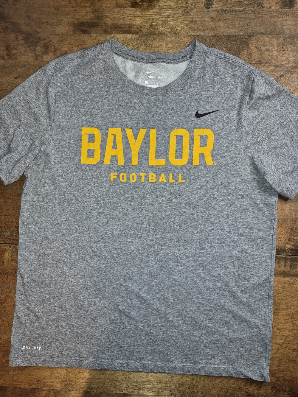 Baylor Bears Shirt Mens Large Gray Short Sleeve NCAA Football Nike Dri Fit Tee